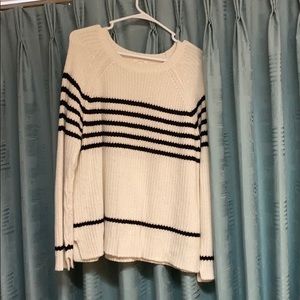 Black stripped white sweater